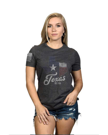 Nine Line Texas Since 1836 Short Sleeve Women's T-Shirt in Charcoal